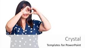  Presentation with shape heart - PPT layouts having young-plus-size-woman-wearing background and a white colored foreground