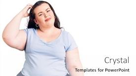  Presentation with clothes - Amazing PPT theme having young-plus-size-woman-wearing backdrop and a pink colored foreground