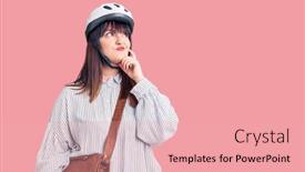  Presentation with leather bag - Presentation theme featuring young-plus-size-woman-wearing background and a lemonade colored foreground