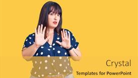  Presentation with forbidden - Beautiful slide set featuring young-plus-size-woman-wearing backdrop and a yellow colored foreground