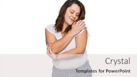  Presentation with self care - Audience pleasing PPT theme consisting of young-plus-size-woman-wearing backdrop and a sky blue colored foreground