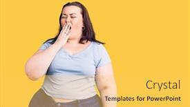  Presentation with sleepiness - Presentation consisting of young-plus-size-woman-wearing background and a yellow colored foreground