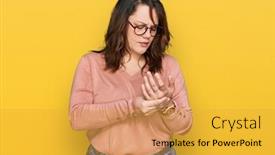  Presentation with inflammation - Cool new PPT theme with young-plus-size-woman-wearing backdrop and a yellow colored foreground