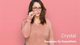  Presentation with lips mouth - PPT theme enhanced with young-plus-size-woman-wearing background and a coral colored foreground