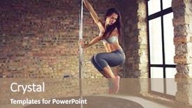  Presentation with trains - Slides having young pole dancer woman wearing background and a coral colored foreground