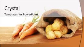  Presentation with table appoinment - Cool new presentation theme with young potatoes in a sack backdrop and a  colored foreground