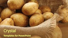  Presentation with potato - PPT theme consisting of young potatoes on sackcloth close background and a red colored foreground