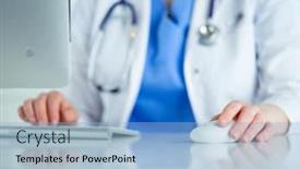  Presentation with clinic - Beautiful slides featuring young-practitioner-doctor-working backdrop and a light blue colored foreground