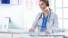  Presentation with clinic - Amazing slide set having young-practitioner-doctor-working backdrop and a sky blue colored foreground