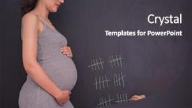  Presentation with catholic couple silhouette of young - Colorful presentation design enhanced with young pregnant couple accounts week backdrop and a dark gray colored foreground