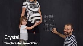  Presentation with pregnant - Audience pleasing slide deck consisting of young pregnant couple with cute backdrop and a dark gray colored foreground