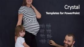  Presentation with pregnant kartun - Slide set featuring young pregnant couple with cute background and a dark gray colored foreground