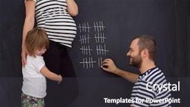  Presentation with pregnant and medication - Colorful slide deck enhanced with young pregnant couple with cute backdrop and a dark gray colored foreground