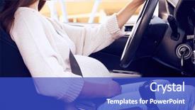  Presentation with pregnant - Beautiful theme featuring young pregnant woman buckle backdrop and a cobalt blue colored foreground