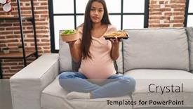  Presentation with simple food - Theme featuring young-pregnant-woman-craving background and a light gray colored foreground