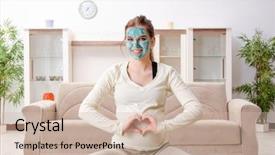  Presentation with pregnant woman - Slide deck featuring young pregnant woman doing exercises background and a  colored foreground