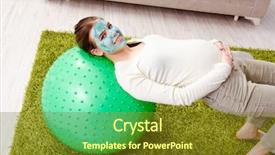  Presentation with pregnant woman - PPT layouts enhanced with young pregnant woman doing exercises background and a  colored foreground