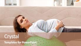  Presentation with woman sport - Audience pleasing slide deck consisting of young pregnant woman doing sport backdrop and a coral colored foreground