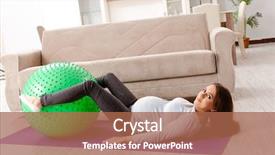  Presentation with pregnant woman in hospital - PPT layouts having young pregnant woman doing sport background and a red colored foreground