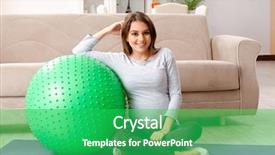  Presentation with pregnant woman in hospital - Audience pleasing slide deck consisting of young pregnant woman doing sport backdrop and a shamrock green colored foreground