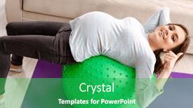  Presentation with exercises - PPT theme having young-pregnant-woman-doing-sport background and a shamrock green colored foreground