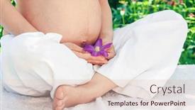  Presentation with pregnant woman - Theme consisting of young-pregnant-woman-doing-yoga and a lemonade colored foreground