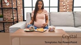  Presentation with attitude - Presentation theme enhanced with young-pregnant-woman-eating-sweets background and a coral colored foreground