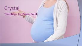  Presentation with pregnant woman - PPT theme enhanced with young-pregnant-woman-expecting background and a lemonade colored foreground