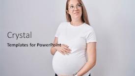  Presentation with pregnant woman - Theme having young-pregnant-woman-expecting background and a  colored foreground
