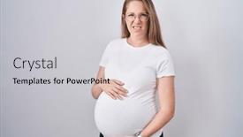  Presentation with baby in womb - Presentation theme consisting of young-pregnant-woman-expecting background and a light gray colored foreground