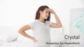  Presentation with pregnant woman - PPT theme enhanced with young pregnant woman feeling bad background and a lemonade colored foreground