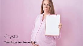  Presentation with crying - Theme having young-pregnant-woman-holding-clipboard background and a lemonade colored foreground