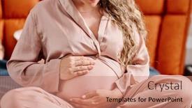  Presentation with baby sleep - Presentation theme featuring young-pregnant-woman-in-pink background and a coral colored foreground