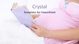  Presentation with pregnant woman - Slide deck enhanced with young-pregnant-woman-lying background and a  colored foreground