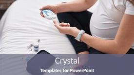  Presentation with pregnant woman - Slide deck enhanced with young-pregnant-woman-measuring-glucose background and a  colored foreground