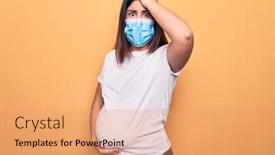  Presentation with pregnant mother - Amazing presentation design having young-pregnant-woman-mother backdrop and a coral colored foreground