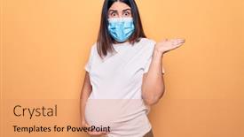  Presentation with pregnant mother - Presentation theme consisting of young-pregnant-woman-mother background and a coral colored foreground