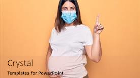  Presentation with pregnant mother - Slide set having young-pregnant-woman-mother background and a coral colored foreground