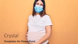  Presentation with pregnant mother - Presentation design consisting of young-pregnant-woman-mother background and a coral colored foreground