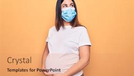  Presentation with pregnant mother - Slide set with young-pregnant-woman-mother background and a coral colored foreground