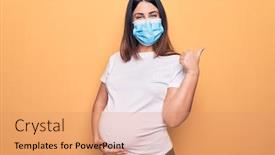  Presentation with pregnant mother - Audience pleasing slide set consisting of young-pregnant-woman-mother backdrop and a coral colored foreground
