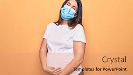  Presentation with love mother - Cool new PPT theme with young-pregnant-woman-mother backdrop and a coral colored foreground