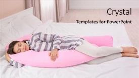  Presentation with maternity - PPT theme enhanced with young pregnant woman sleeping background and a lemonade colored foreground