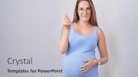  Presentation with salary - Slides consisting of young-pregnant-woman-standing-over background and a light gray colored foreground