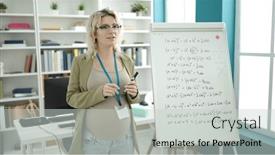 Presentation with magnetic - PPT theme consisting of young-pregnant-woman-teaching-maths background and a light gray colored foreground