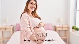  Presentation with pregnant woman - Presentation consisting of young-pregnant-woman-touching-belly background and a lemonade colored foreground