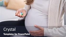  Presentation with pregnant woman - Presentation theme having young-pregnant-woman-touching-belly background and a  colored foreground