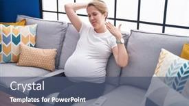  Presentation with heat - Slides consisting of young-pregnant-woman-touching-belly background and a ocean colored foreground