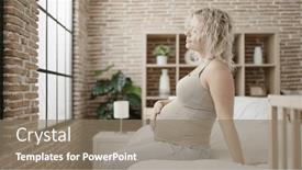  Presentation with pregnant woman - Theme having young-pregnant-woman-touching-belly background and a  colored foreground