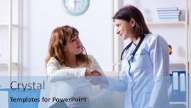  Presentation with gynecologist - Audience pleasing PPT layouts consisting of young pregnant woman visiting experienced doctor gynecologist backdrop and a light blue colored foreground